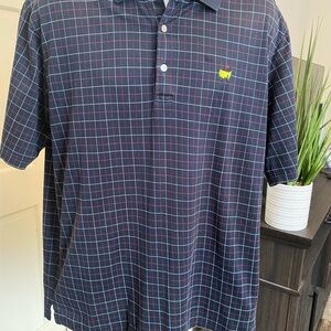 Master’s Men's Navy Checkered Polo Shirt